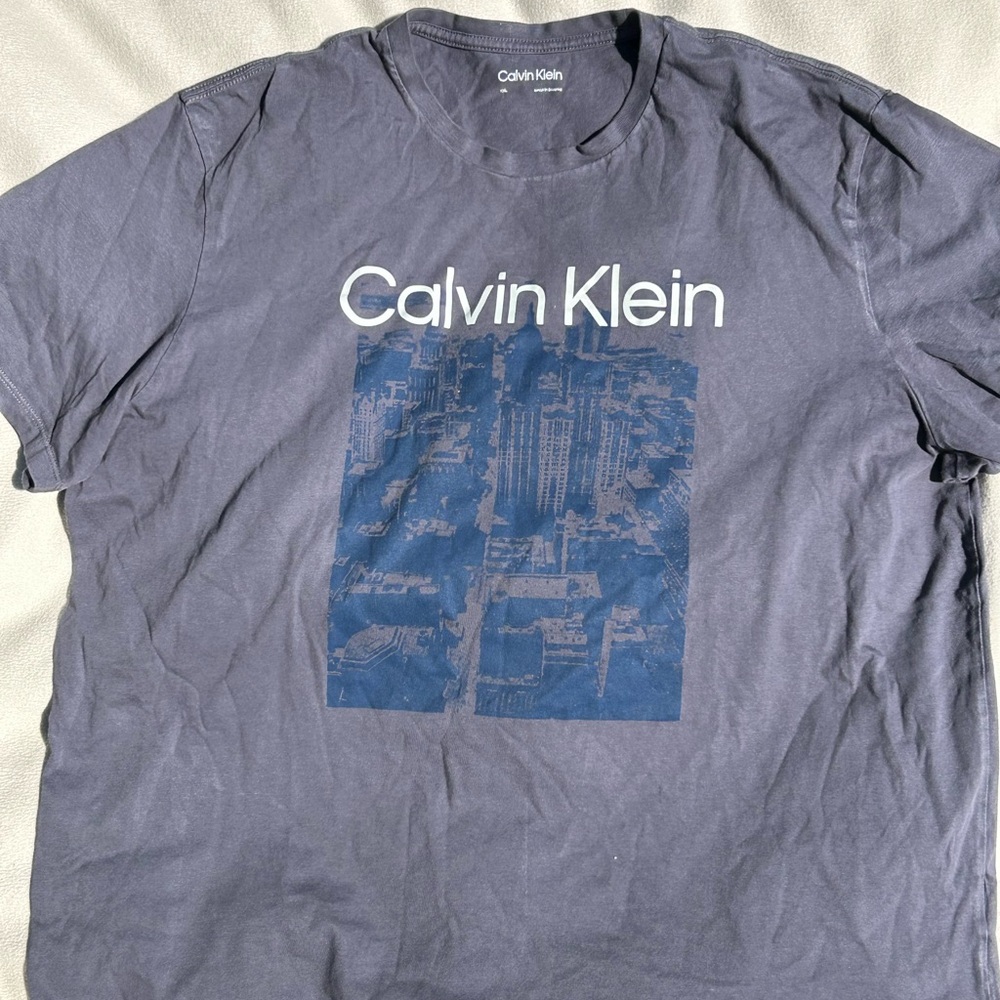 Calvin Klein Blue Short Sleeve Tee Modern Design